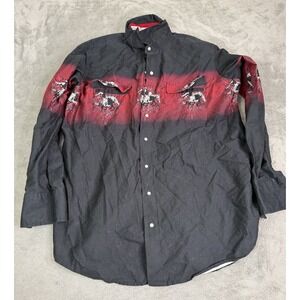 Vintage Cumberland Outfitters Pearl Snap Shirt Men's Size XL Tall Black Western
